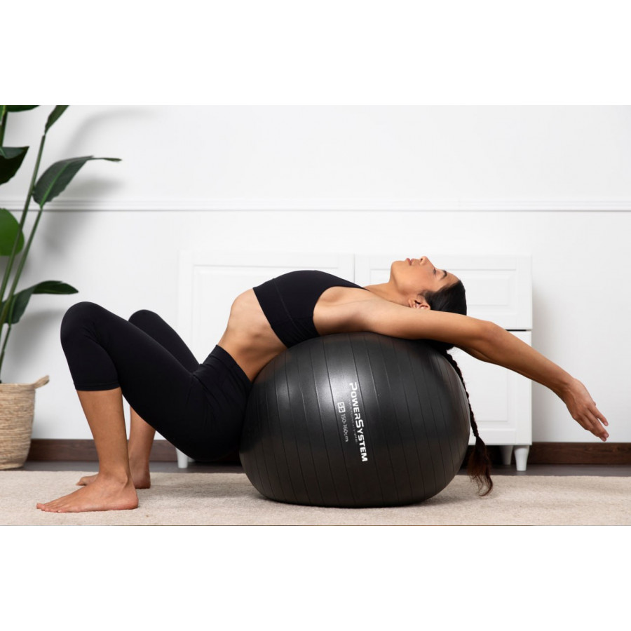 М'яч для фітнесу (фітбол) Power System PS-4018 Ø85 cm PRO Gymball Black