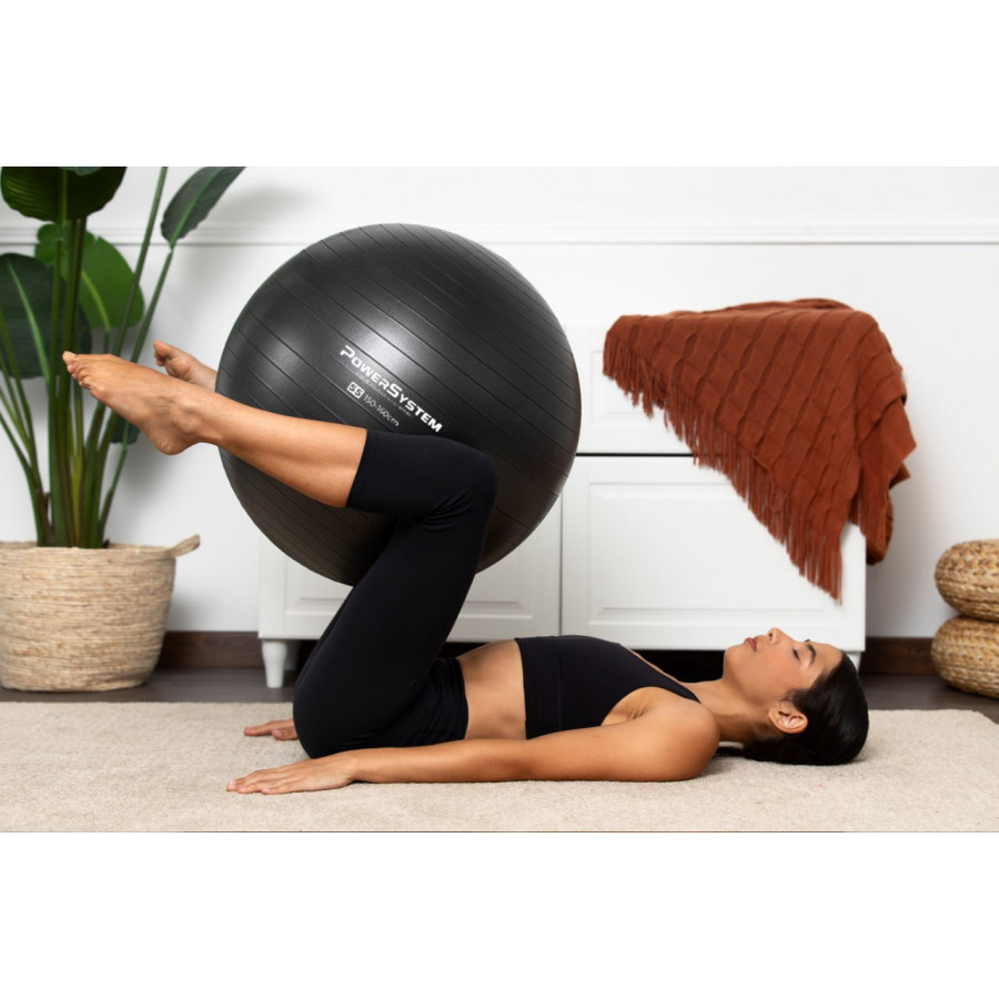 М'яч для фітнесу (фітбол) Power System PS-4018 Ø85 cm PRO Gymball Black
