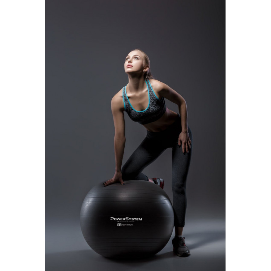 М'яч для фітнесу (фітбол) Power System PS-4018 Ø85 cm PRO Gymball Black