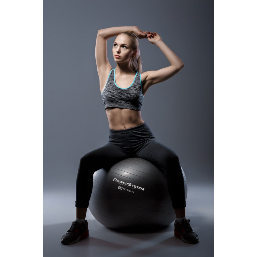 М'яч для фітнесу (фітбол) Power System PS-4018 Ø85 cm PRO Gymball Black
