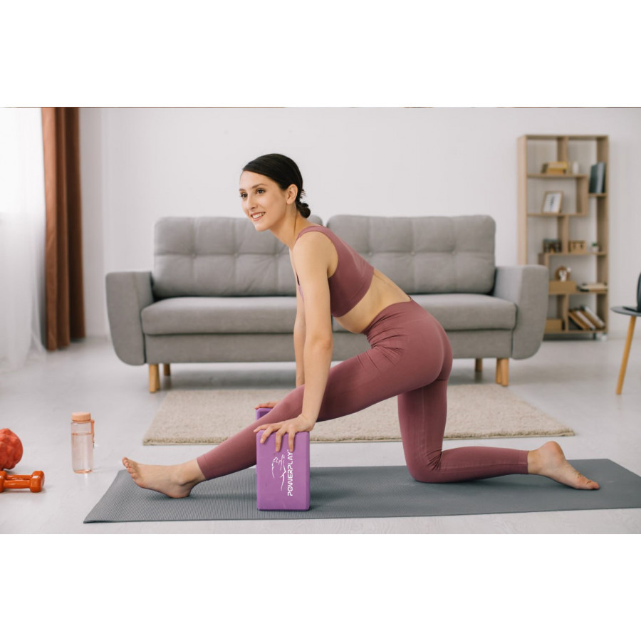 Блок для йоги PowerPlay 4006 Yoga Brick Фіолетовий