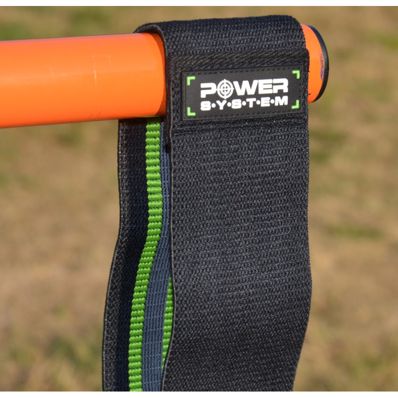 Тканева гумка для фітнесу та спорту Power System PS-4092 Booty Band LVL 2 Black/Green (d_80 см. навантаження 12-16кг.)