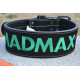 Пояс для важкої атлетики MadMax MFB-301 Suede Single Prong шкіряний Black/Green XXL