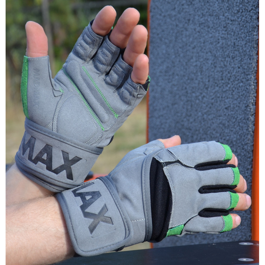 Рукавички для фітнесу MadMax MFG-860 Wild Grey/Green XL