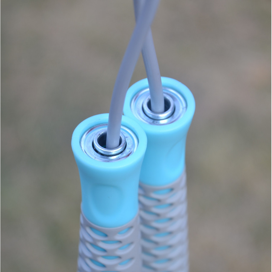 Скакалка PowerPlay 4206 Jump Rope PRO+ Сіро-м'ятна (2,75m.)