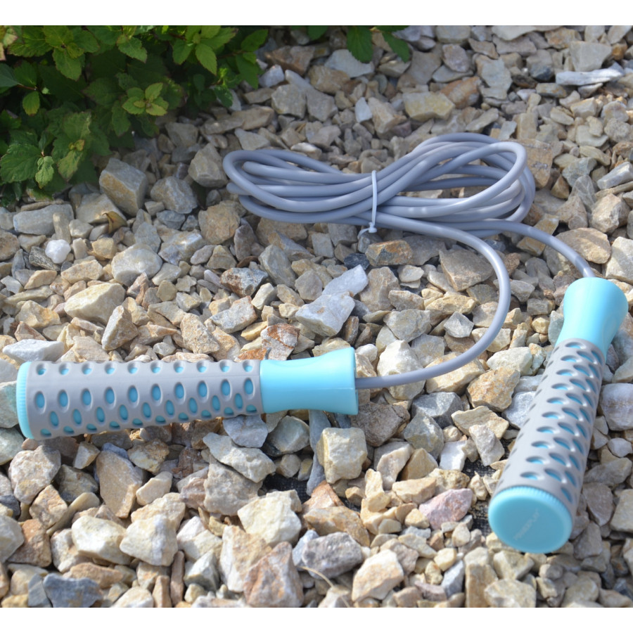 Скакалка PowerPlay 4206 Jump Rope PRO+ Сіро-м'ятна (2,75m.)
