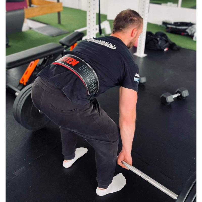 Пояс для важкої атлетики Power System PS-3830 Beast шкіряний Black/Red M