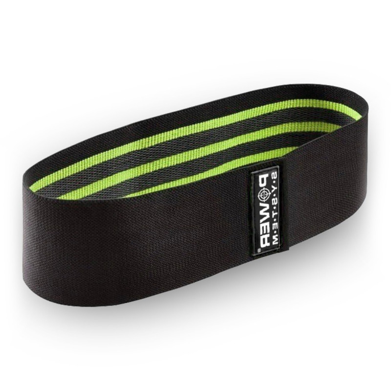 Тканева гумка для фітнесу та спорту Power System PS-4092 Booty Band LVL 2 Black/Green (d_80 см. навантаження 12-16кг.)