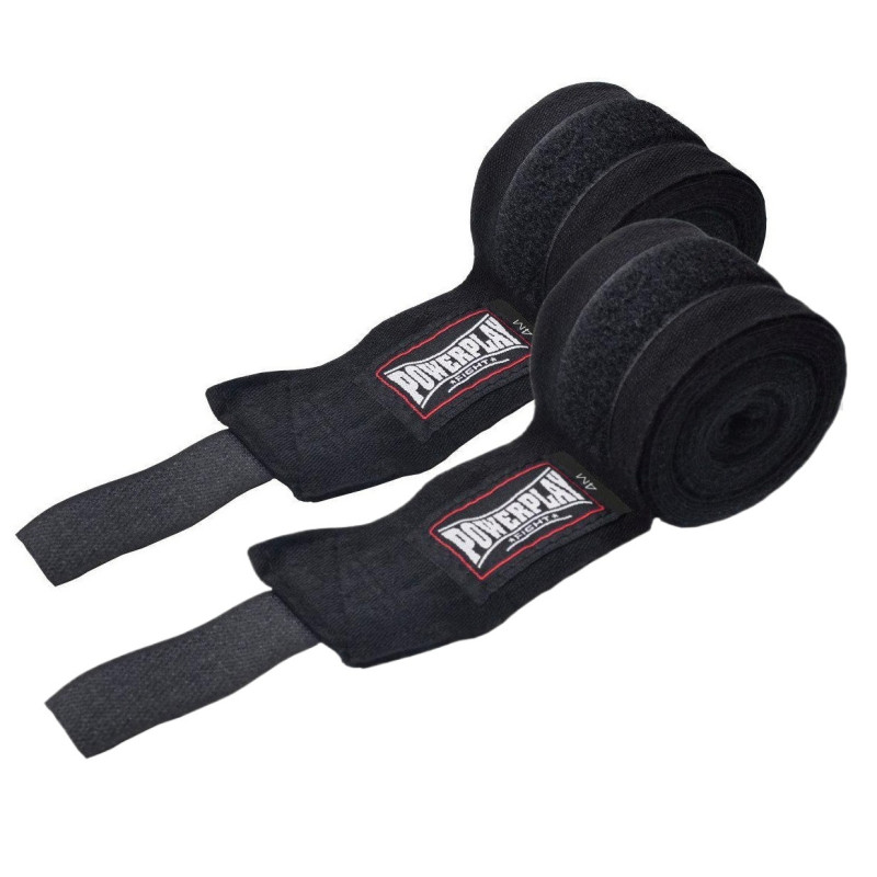 Бинты для бокса PowerPlay 3046 NYLON, Комплект: 2 бинта+чехол, Длина 4,5 м, Эластичные, Нейлон, Черный
