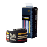 Бинти на коліна MadMax MFA-292 Knee Wraps Black без липучки, Довжина 1,8 м, Ширина 8 см, Бавовна PU, Спандекс, Чорний