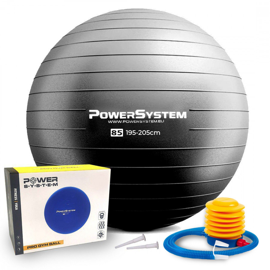 М'яч для фітнесу (фітбол) Power System PS-4018 Ø85 cm PRO Gymball Black