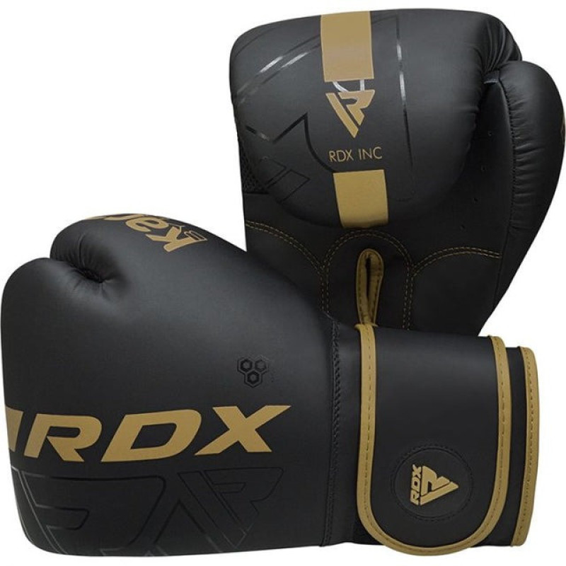 Боксерські рукавиці RDX F6 Kara Matte Golden 6 унцій (капа в комплекті)