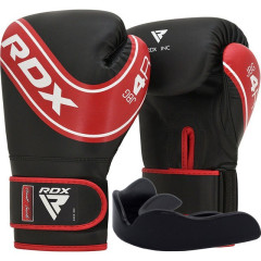 Боксерские перчатки RDX 4B Robo Kids Red/Black 6 унций (накладки в комплекте)