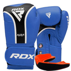 Боксерские перчатки RDX AURA PLUS T-17 Blue/Black 10 унций (капа в комплекте)