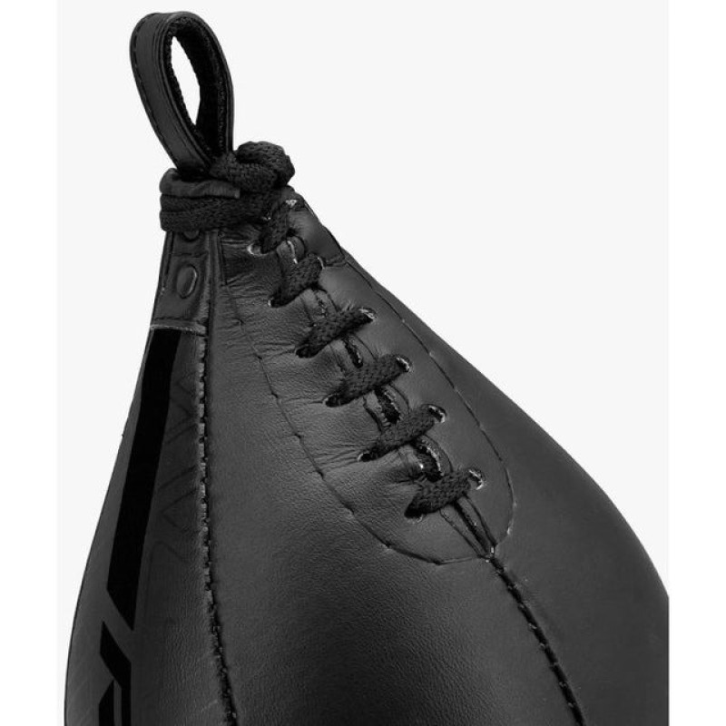 Пневмогруша боксерська RDX F6 KARA SPEED BALL Matte Black + карабін, Висота 26 см, Окружність 26 см, Штучна шкіра Mayahide, Чорний