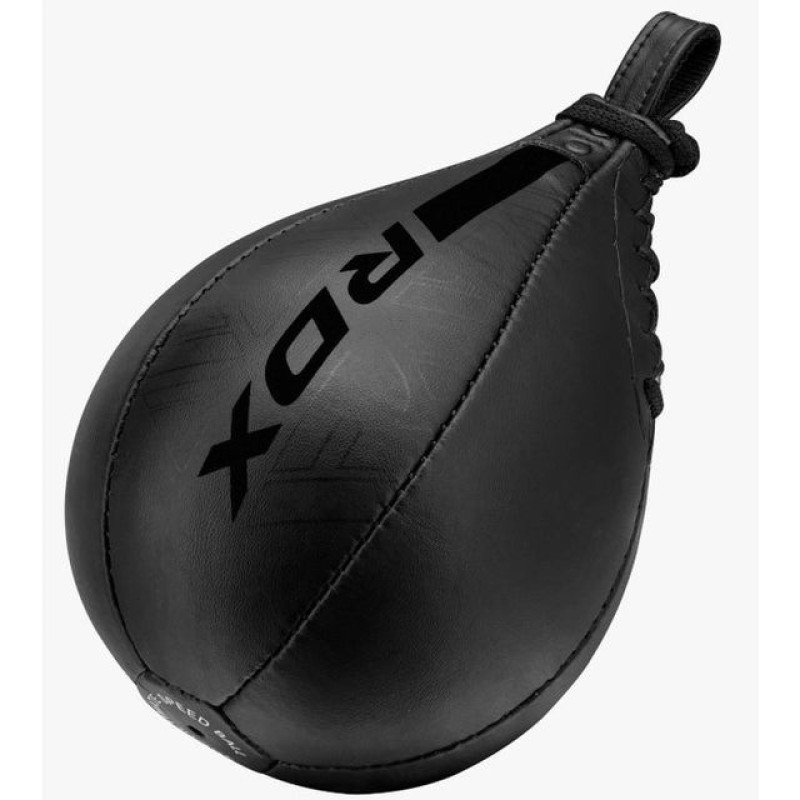 Пневмогруша боксерська RDX F6 KARA SPEED BALL Matte Black + карабін, Висота 26 см, Окружність 26 см, Штучна шкіра Mayahide, Чорний