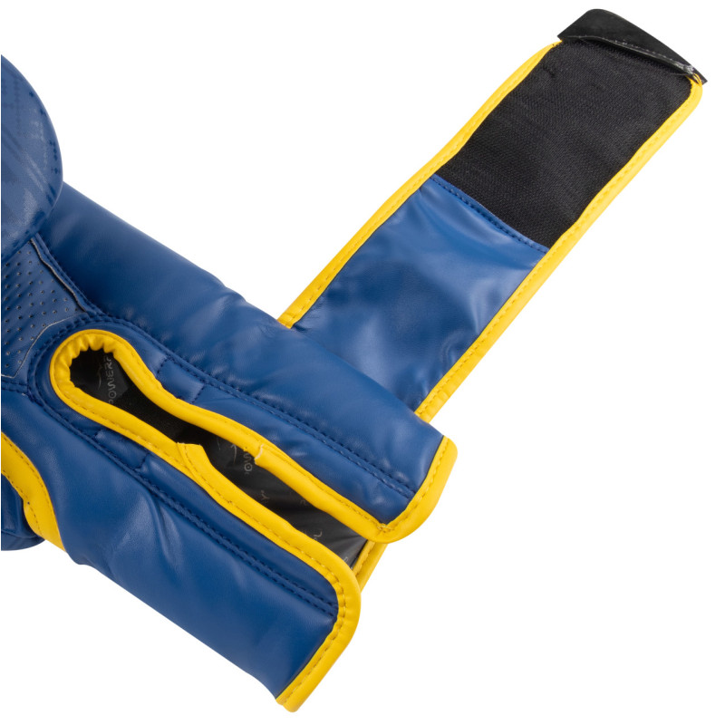 Боксерские перчатки PowerPlay 3021 Украина, 10 унций, Полиуретан (эко-кожа), Сине-желтый