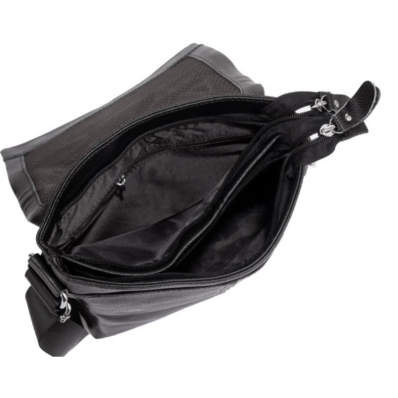 Сумка мужская из натуральной кожи Tiding Bag черная