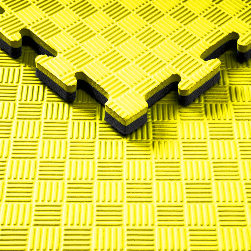 Мат-татами (Мат-пазл ласточкин хвост) WCG EVA 100х100х2 cm желто черный