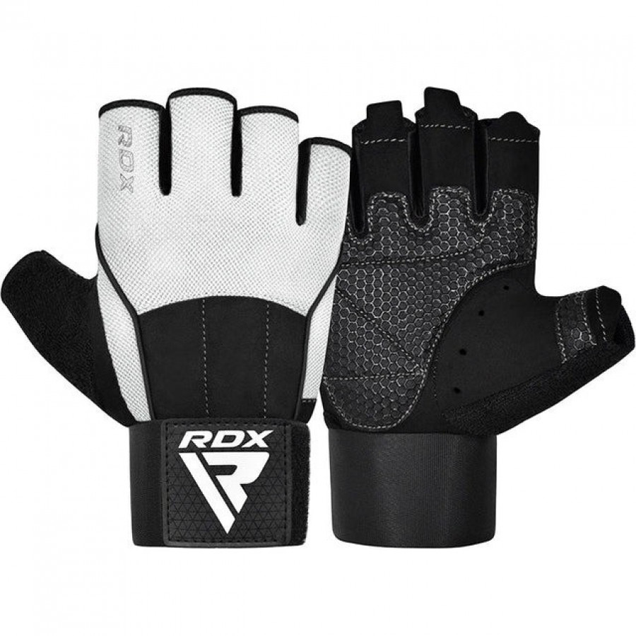 Рукавички для фітнесу RDX W3 WHITE WITH EVA PADDING-S