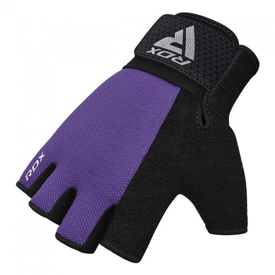 Рукавички для фітнесу RDX W1 HALF PURPLE PLUS-M