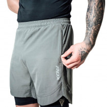 Компресійні шорти для RDX MMA T16 2-в-1 GREY/BLACK-XL Компресійні шорти для RDX MMA T16 2-в-1 GREY/BLACK-XL