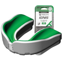 Капа MAKURA Ignis, Взрослая (возраст 11+) White/Green, Посадка: BOIL & BITE™ (формируется в горячей воде), Термопластик, Бело-зеленый