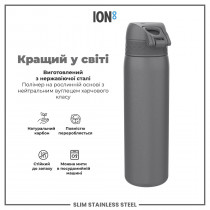 Пляшка для води металева ION8 600 мл. Stainless Steel , Grey Пляшка для води металева ION8 600 мл. Stainless Steel , Grey