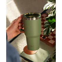 Термостакан (ізольована чашка) Bohtal з ручкою з нержавіючої сталі Tumbler Green 900 ml Термостакан (ізольована чашка) Bohtal з ручкою з нержавіючої сталі Tumbler Green 900 ml