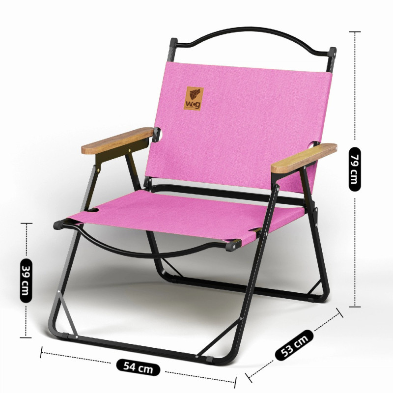 Стул раскладной со спинкой для кемпинга WCG Chill Розовый