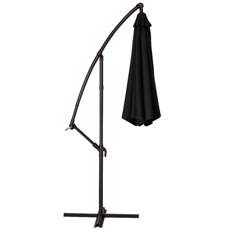 Садовый зонт регулируемый 3 м с наклоном Чёрный + чехол WCG