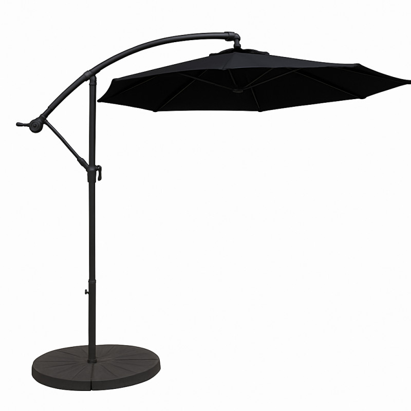 Садовый зонт регулируемый 3 м с наклоном Чёрный + чехол WCG