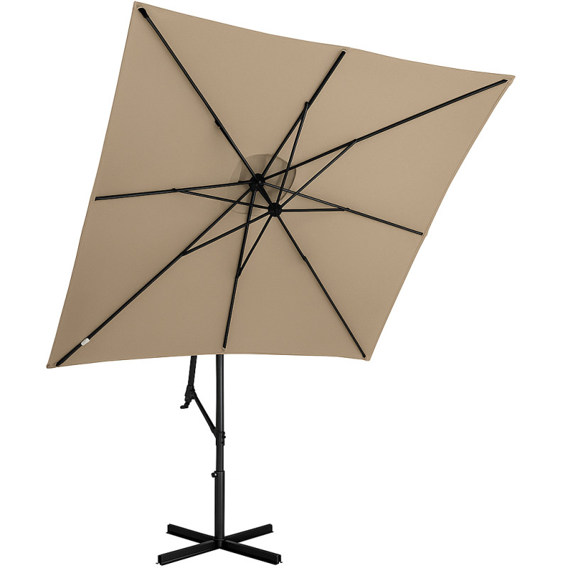 Зонт садовый регулируемый 2,5×2,5 м с наклоном Бежевый + чехол WCG
