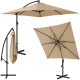 Зонт садовый регулируемый 2,5×2,5 м с наклоном Бежевый + чехол WCG