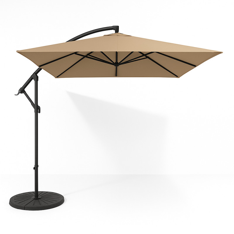 Зонт садовый регулируемый 2,5×2,5 м с наклоном Бежевый + чехол WCG