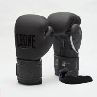 Боксерські рукавиці Leone GN059 Black/White, 14 унцій, PU, FLEX PU, Чорно-білий