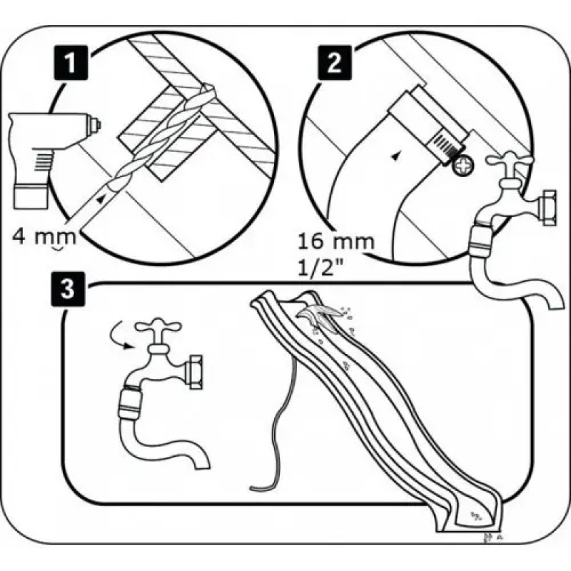 Горка детская пластиковая 2.2м Антрацитовая