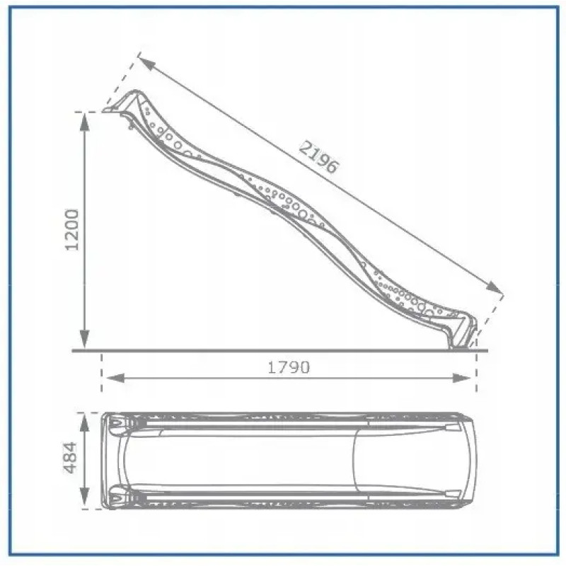 Горка детская пластиковая 2.2м Антрацитовая