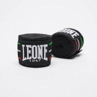 Бинти для боксу Leone AB705 Flag Black, Комплект: 2 шт. з футляром, Довжина 3.5 м, Бавовна, Нейлон, Еластан, Чорний