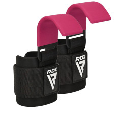 Крючки для тяги на запястье RDX W5 Gym Hook Strap Pink Plus