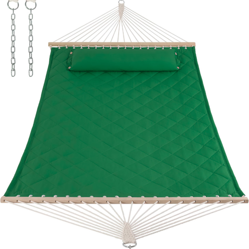 Стійка для гамака + Двомісний гамак SOFT смарагдовий XXL 200x140 з планками