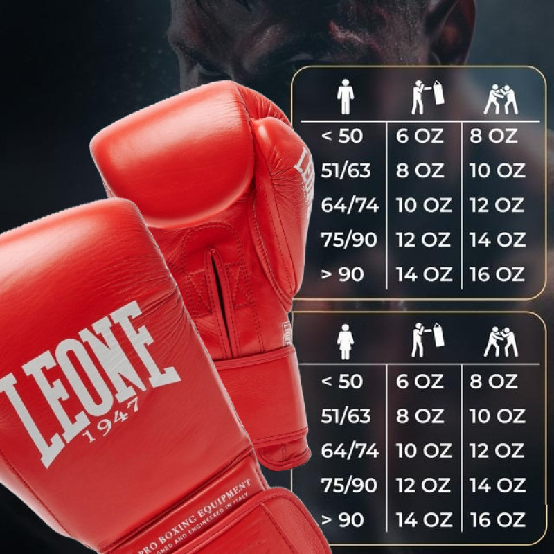 Боксерські рукавиці Leone GN111 THE GREATEST Red 10 унцій (бинти 4 м. в комплекті)