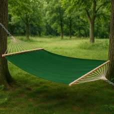 Монотонный гамак с планкой WISH изумрудный двухместный XXL 200х150 WCG