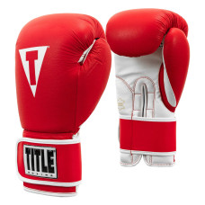 Боксерські рукавиці TITLE Boxing Pro Style Leather Gloves3.0 Red/White 14 oz