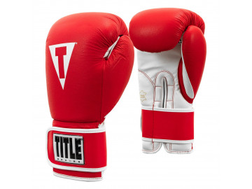 Боксерські рукавиці TITLE Boxing Pro Style Leather Gloves3.0 Red/White 14 oz