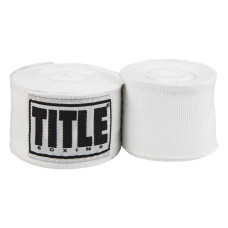 Бинти для боксу TITLE Boxing Select 180" Semi Elastic Mexican White, Довжина 4,5 м, Напівеластичні, Спандекс, Поліестер, Білий