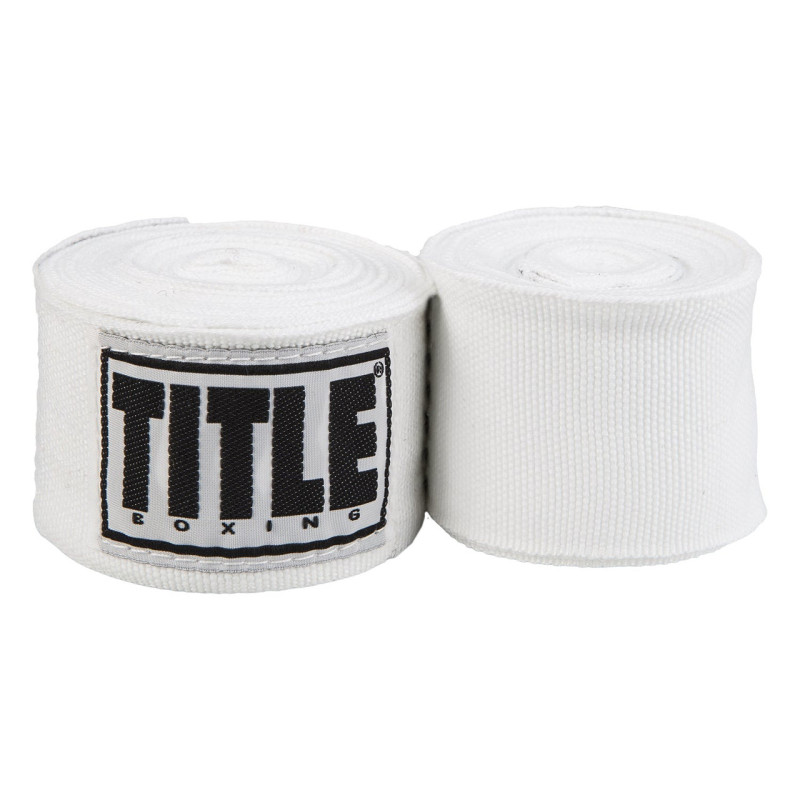 Бинты для бокса TITLE Boxing Select 180" Semi Elastic Mexican White, Длина 4,5 м, Полуэластичные, Спандекс, Полиэстер, Белый