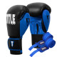 Боксерські рукавиці TITLE Boxing Dynamic Strike Black/Blue 12 oz (бинти 4м. у комплекті)