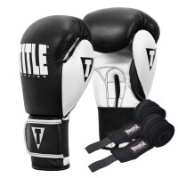 Боксерські рукавиці TITLE Boxing Dynamic Strike Black/White 14 oz