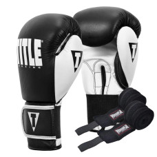 Боксерські рукавиці TITLE Boxing Dynamic Strike Black/White 14 oz